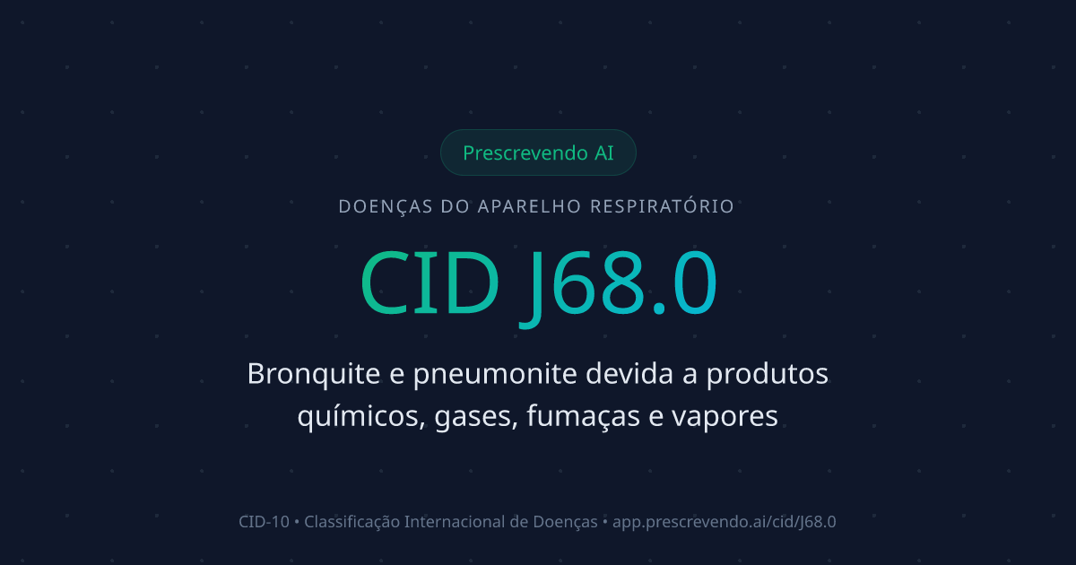 CID J68.0 - Bronquite e pneumonite devida a produtos químicos, gases ...