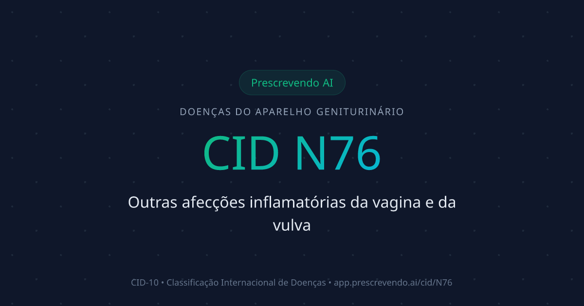 CID N76 - Outras afecções inflamatórias da vagina e da vulva | CID-10 ...