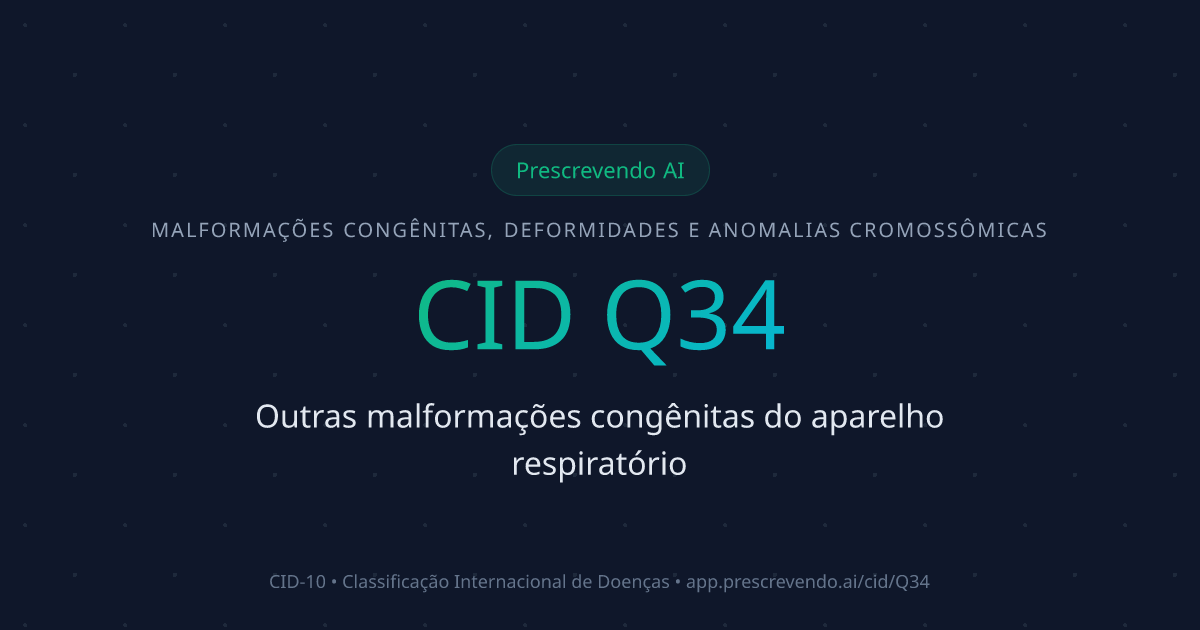 CID Q34 - Outras malformações congênitas do aparelho respiratório | CID ...