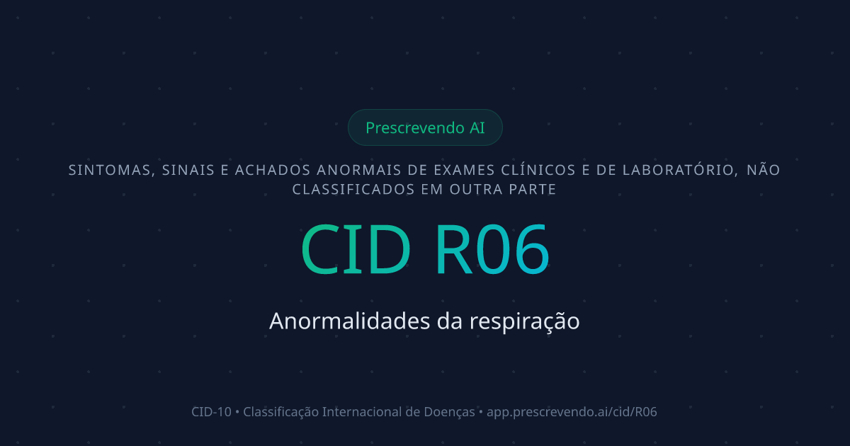CID R06 - Anormalidades da respiração | CID-10 | Prescrevendo AI