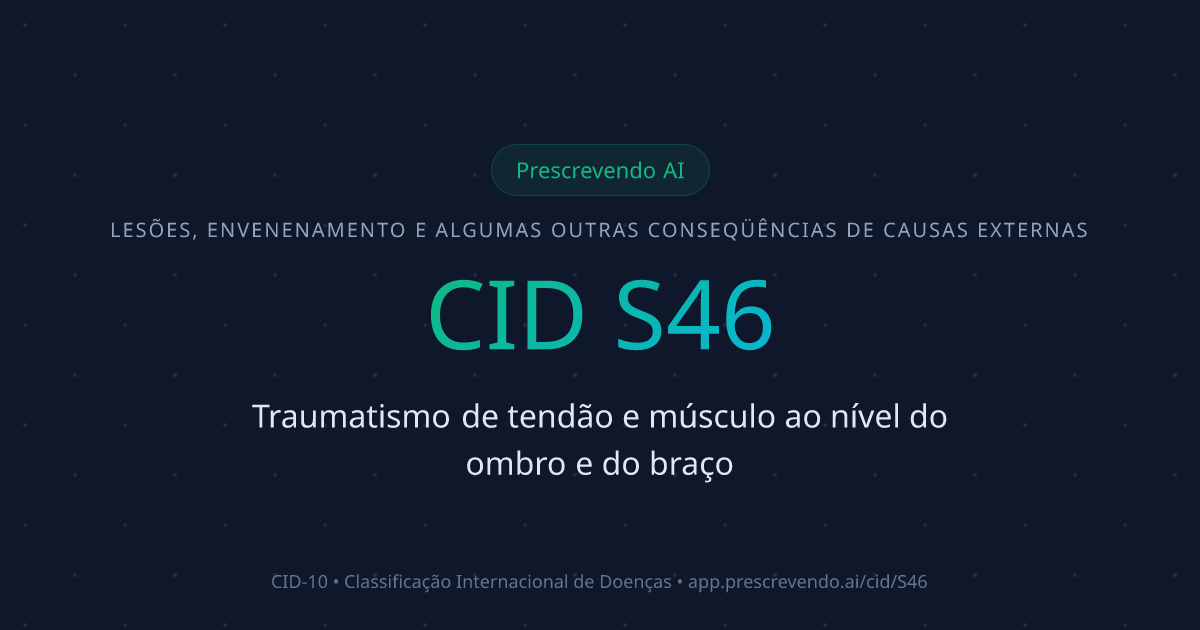CID S46 - Traumatismo de tendão e músculo ao nível do ombro e do braço ...