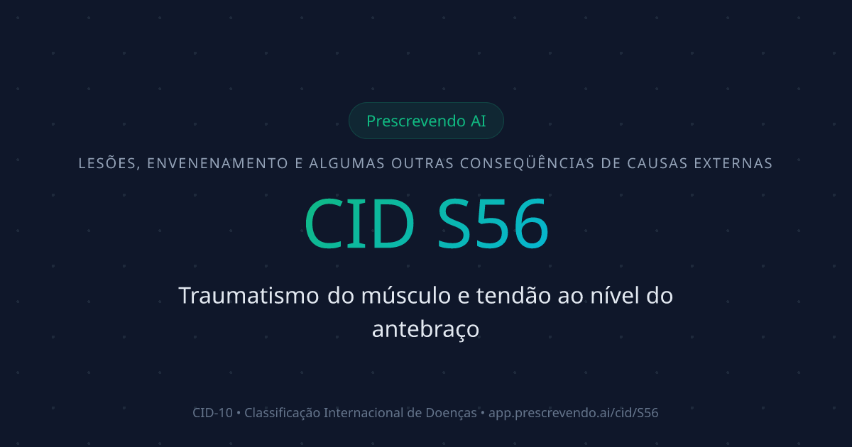 CID S56 - Traumatismo do músculo e tendão ao nível do antebraço | CID ...