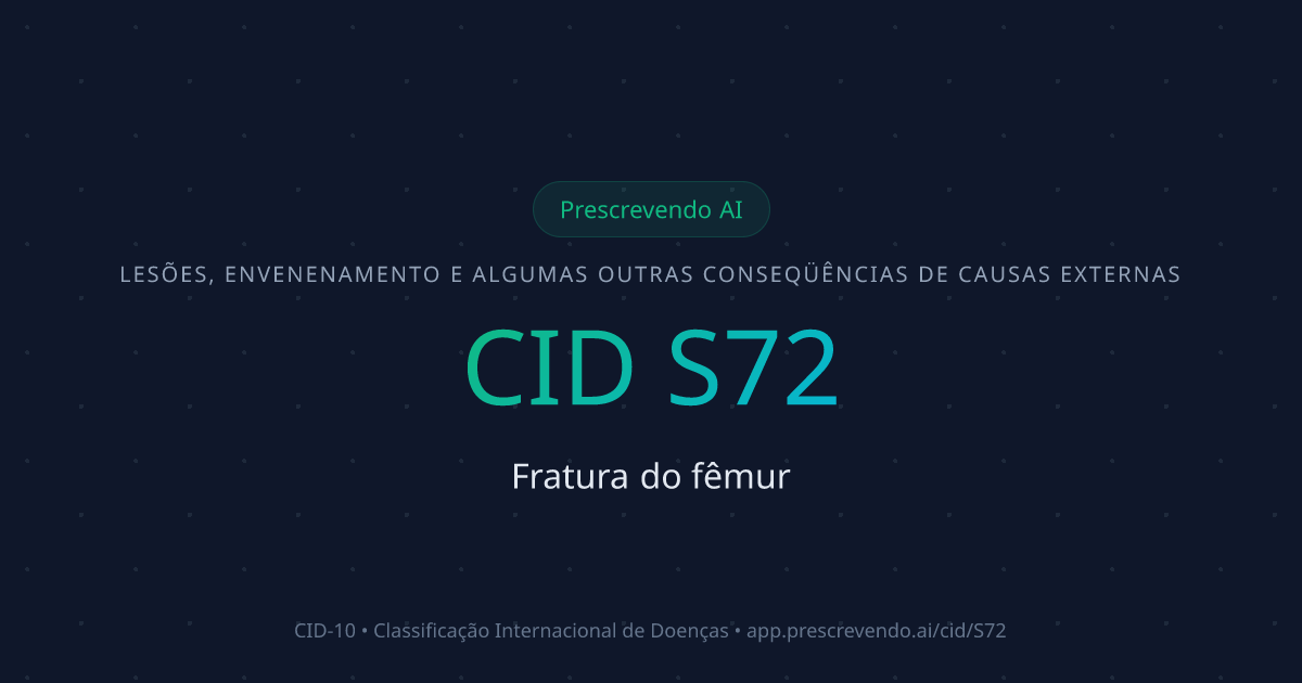 CID S72 - Fratura do fêmur | CID-10 | Prescrevendo AI