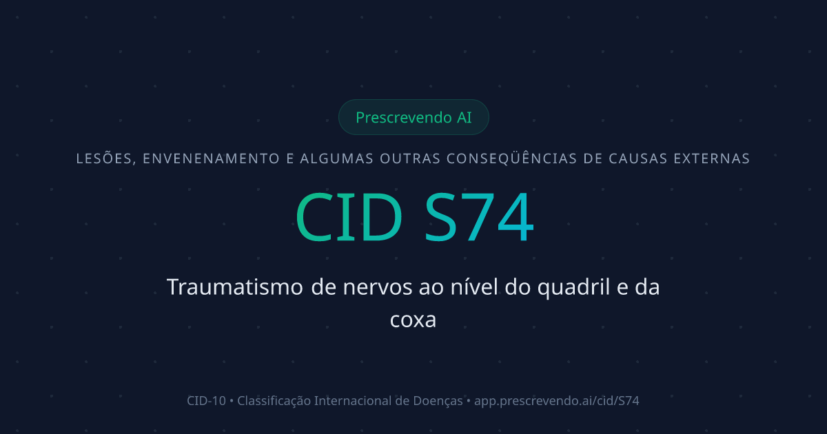 CID S74 - Traumatismo de nervos ao nível do quadril e da coxa | CID-10 ...