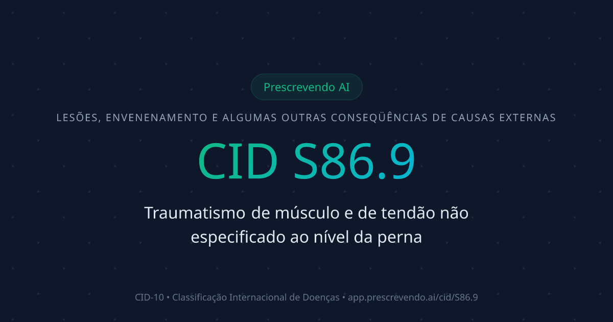 CID S86.9 - Traumatismo de músculo e de tendão não especificado ao ...