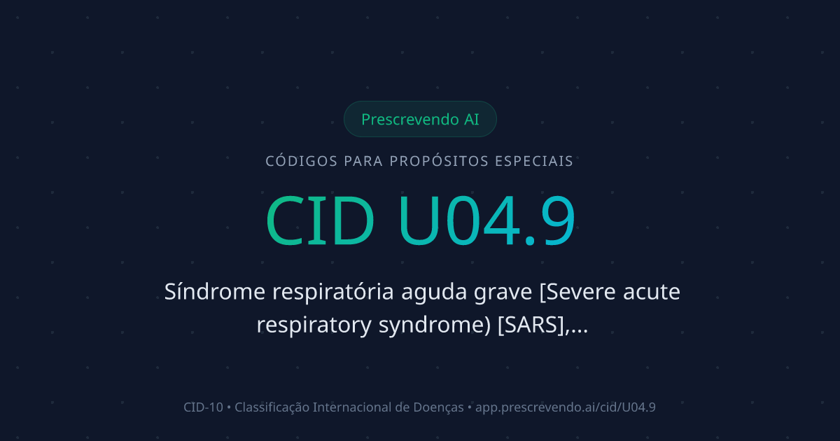 CID U04.9 - Síndrome respiratória aguda grave [Severe acute respiratory ...