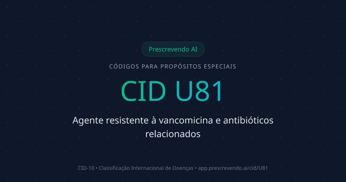 CID U81 - Agente resistente à vancomicina e antibióticos relacionados ...