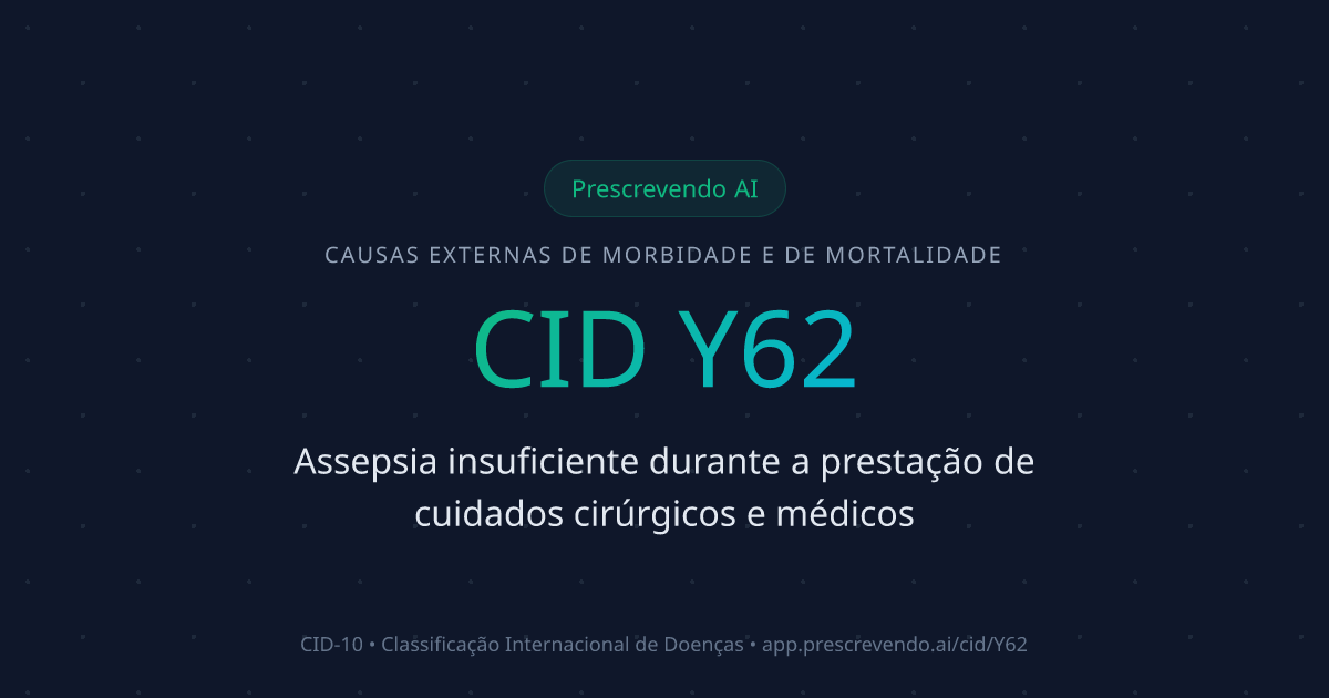 CID Y62 - Assepsia insuficiente durante a prestação de cuidados ...